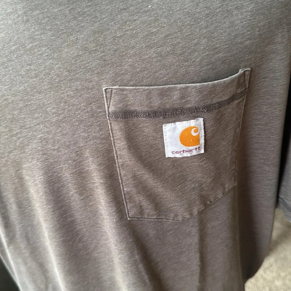 LOOSE FIT HEAVYWEIGHT SHORT-SLEEVE POCKET T-SHIRT Carhartt XL tall in color Peat - Picture 3 of 8
